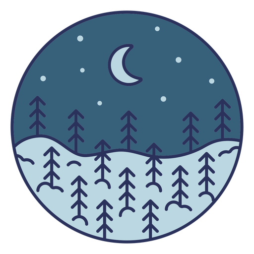 Snow landscape moon PNG Design