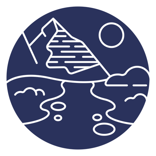Schneelandschaftsgebirgsschattenbild PNG-Design