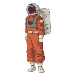 Steh Astronaut farbig PNG-Design