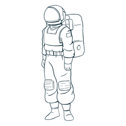 Stand astronauta dibujado Diseño PNG