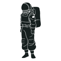 Silueta de astronauta de pie Diseño PNG