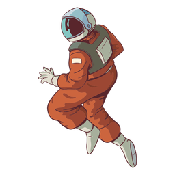 Stout astronaut pose colored PNG Design