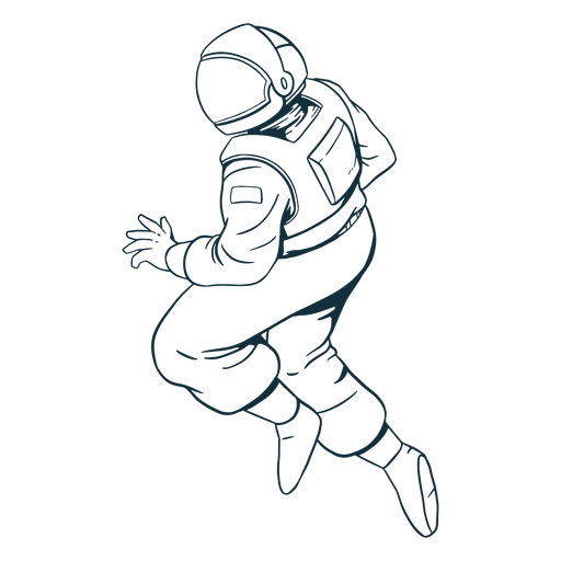 Pose de astronauta robusta desenhada Desenho PNG