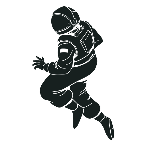 Stout astronaut pose silhouette PNG Design