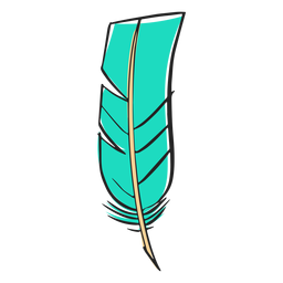 Pena azul de ponta reta Desenho PNG