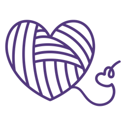 Stroke heart shaped threads wool PNG Design