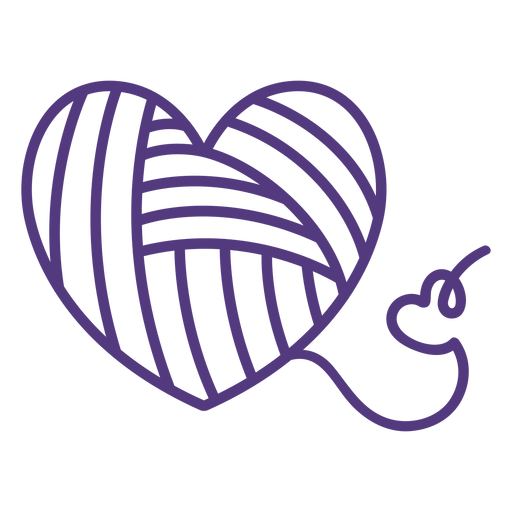 Stroke heart shaped threads wool - Transparent PNG & SVG vector file