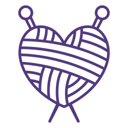 Strichwolle Herzgarn PNG-Design