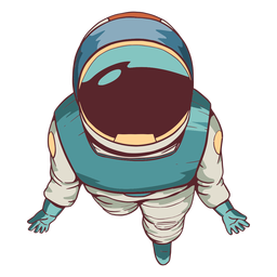 Top view astronaut colored Top view astronaut colored