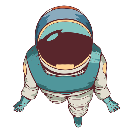 Top view astronaut colored