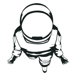 Vista superior do astronauta legal desenhada Desenho PNG