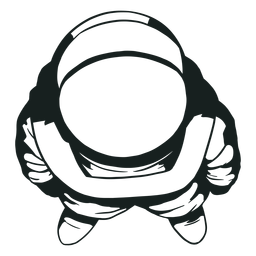 Top view astronaut drawn cool PNG Design