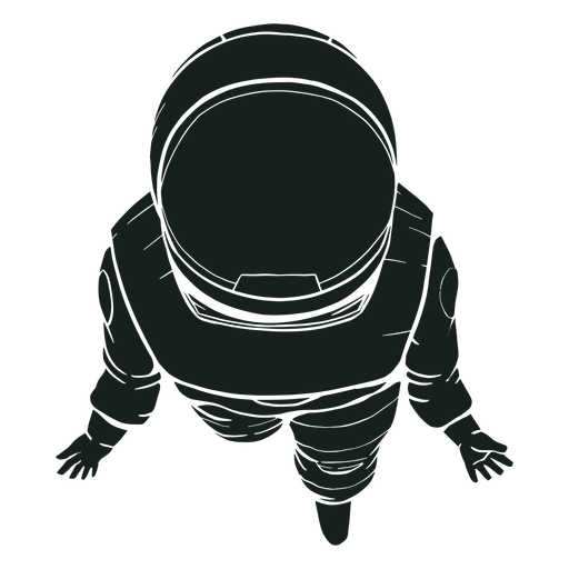 Top view astronaut silhouette