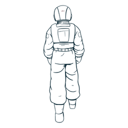 Caminando detrás de astronauta dibujado Diseño PNG