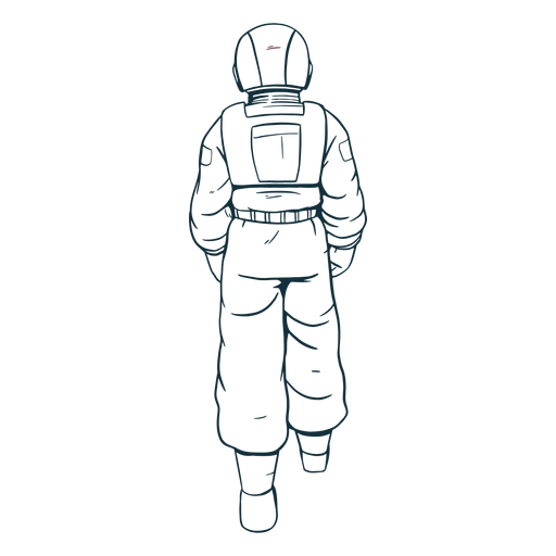 Caminhando atrás de astronauta desenhado