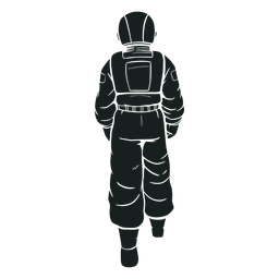Hinter der Astronauten-Silhouette gehen PNG-Design