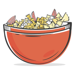 Cuenco de pasta farfalle dibujado Diseño PNG