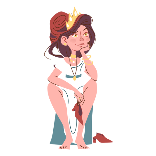 Cool princess removed shoes PNG Design