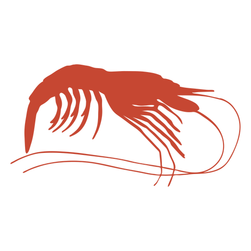Silhueta de vetor camarão legal Desenho PNG