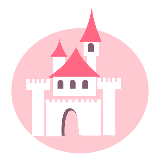 Lindo castillo rosa Diseño PNG
