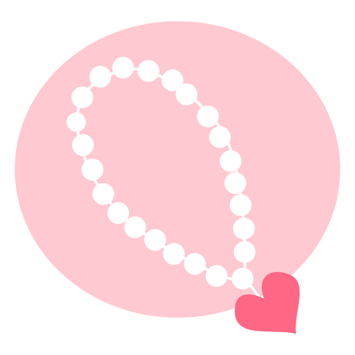 Cute pink heart necklace PNG Design