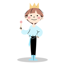 Príncipe fofo em pé Desenho PNG