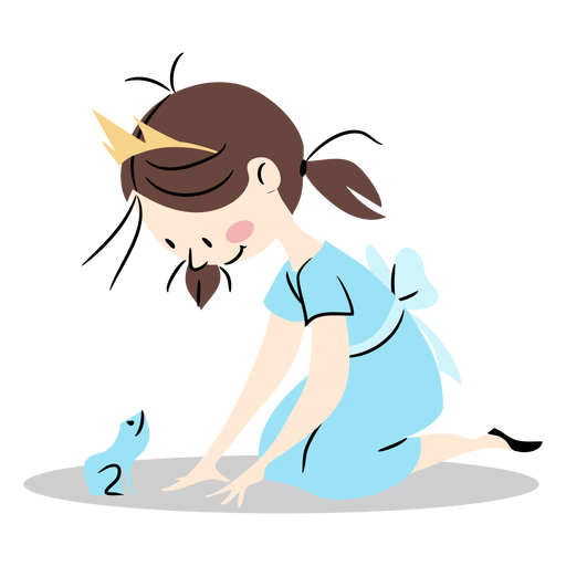 Download Cute princess with frog - Transparent PNG & SVG vector file
