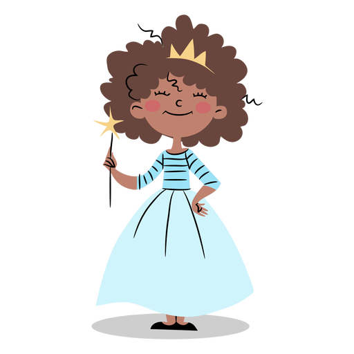 Princesa fofa com varinha Desenho PNG