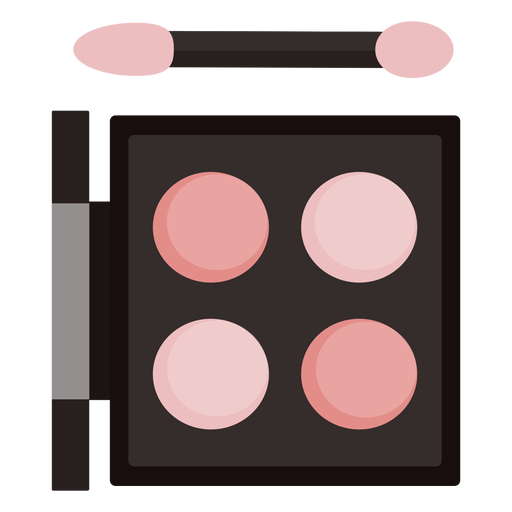 Flat eyeshadow palette with brush PNG Design