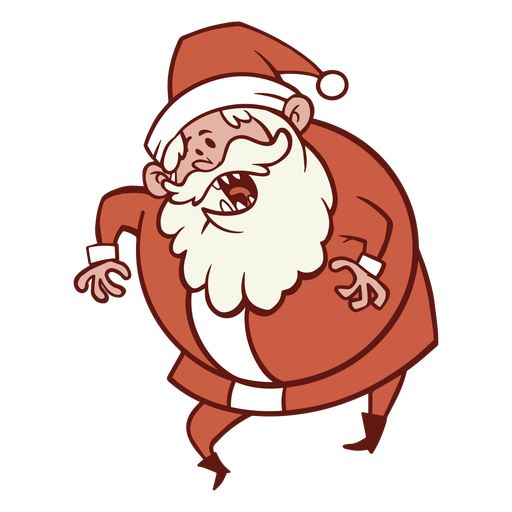 Papai Noel andando engraçado Desenho PNG