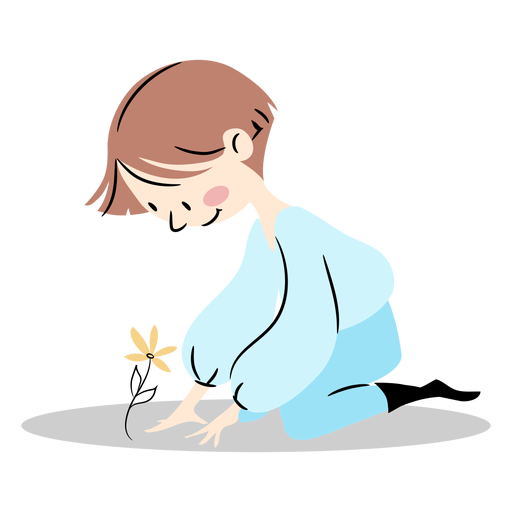 Little prince with plant PNG Design
