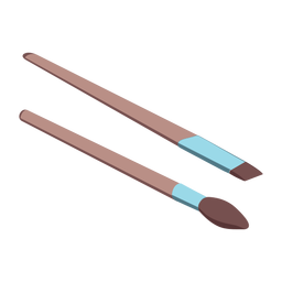 Pinceles de maquillaje isométricos Diseño PNG