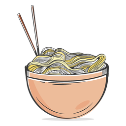 Pasta Nudeln Schüssel gezogen PNG-Design