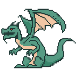 Dragão pixelado colorido Desenho PNG