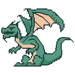 Dragón pixelado de color