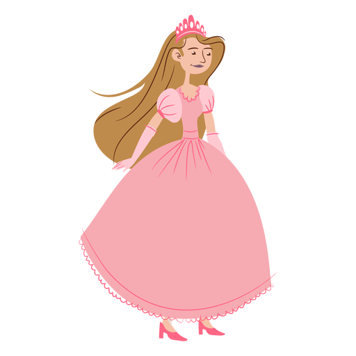Princesa bonita en rosa Diseño PNG