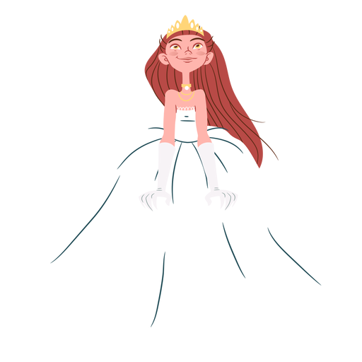 Pretty princess wedding gown PNG Design