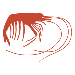 Silueta de vector de camarón Diseño PNG