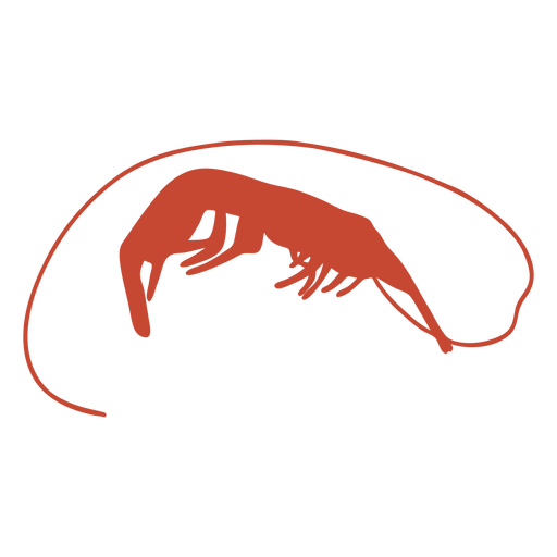 Simple shrimp silhouette PNG Design