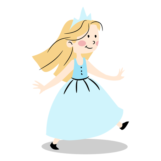 Pulando princesa fofa Desenho PNG