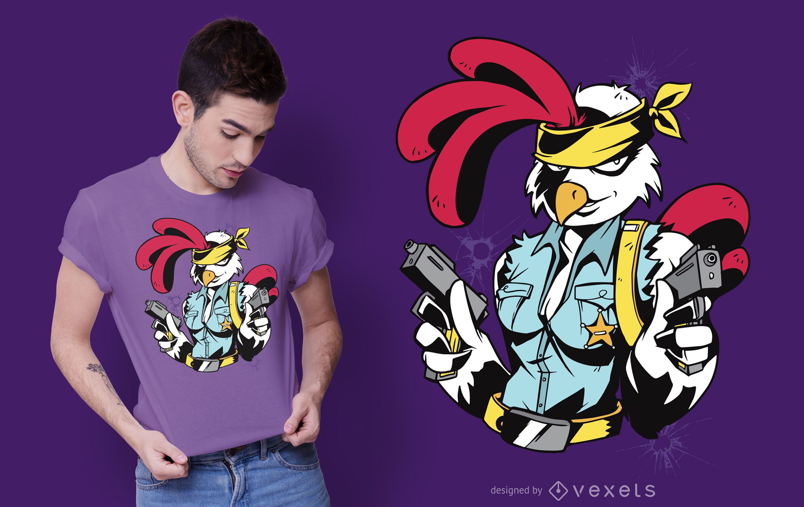 Design de camisetas Armed Chick