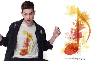 Watercolor Music Note T-shirt Design Watercolor Music Note T-shirt Design