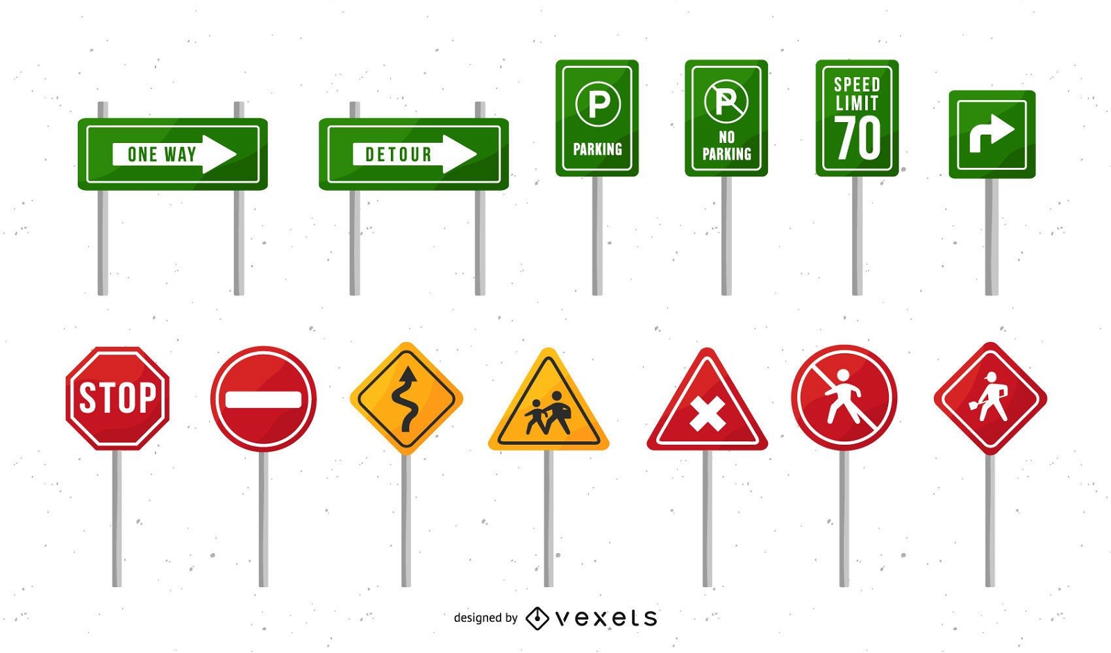 Pacote de design de sinais de trânsito