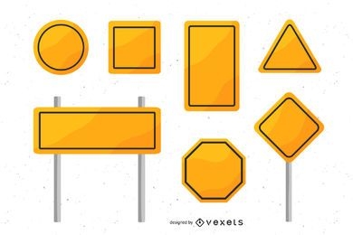 Yellow Blank Traffic Sign Pack