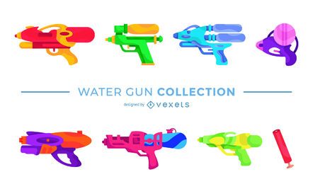 Colorful Water Gun Flat Design Pack Colorful Water Gun Flat Design Pack