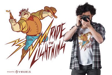 Cowboy Lightning Quote T-shirt Design Cowboy Lightning Quote T-shirt Design