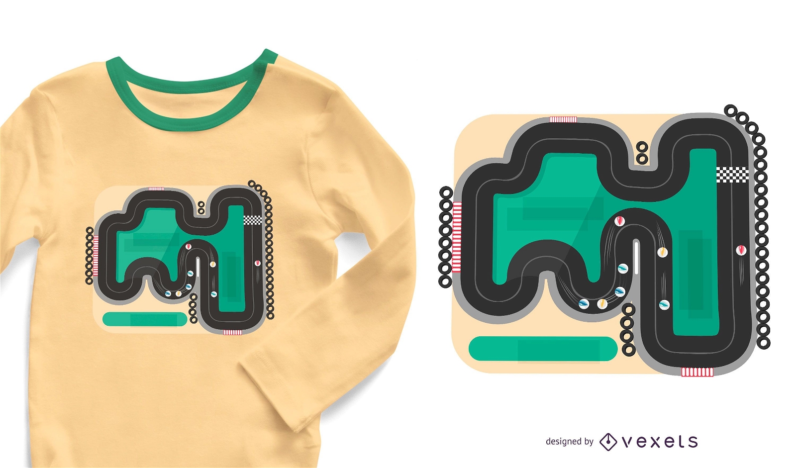 Marble Race Track T-shirt Design