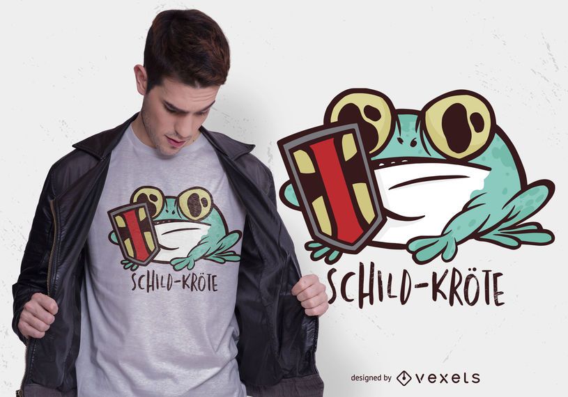 Projeto alemão do t-shirt do sapo do escudo Projeto alemão do t-shirt do sapo do escudo