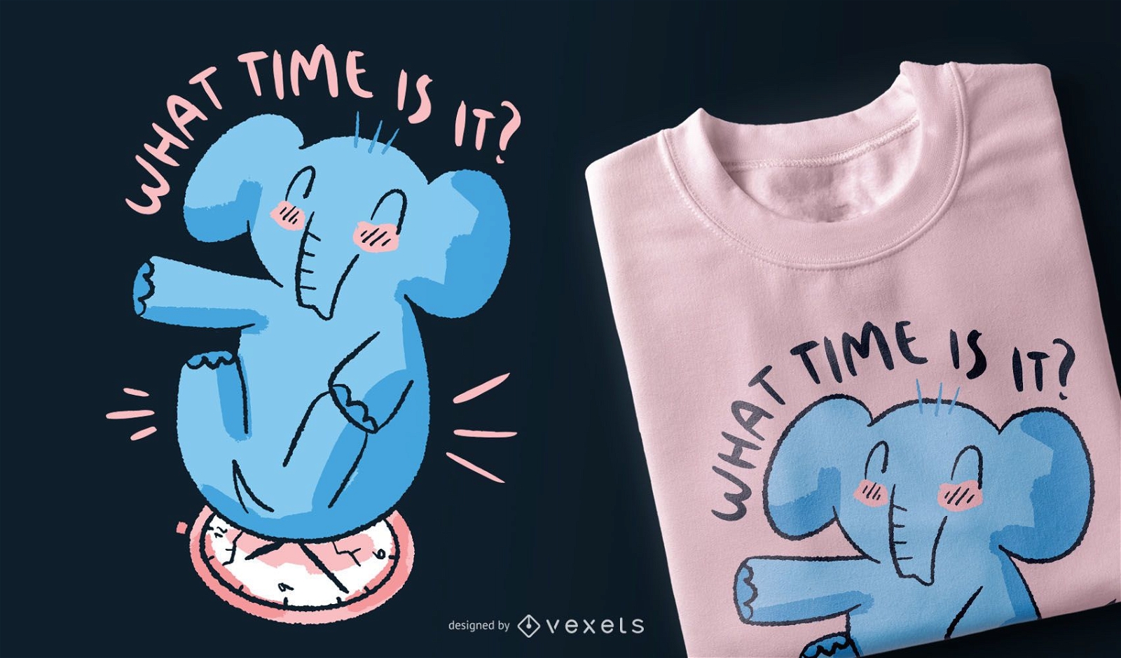 Design de t-shirt de citação de relógio elefante