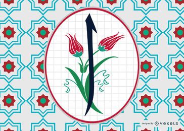 Arabic Floral Alif Letter Design Arabic Floral Alif Letter Design